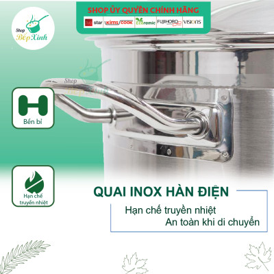 Nồi Inox 430 Bếp Từ 3 Đáy Fivestar (36 cm) Nắp Inox + Tặng 5 Muỗng Ăn Inox Cao Cấp