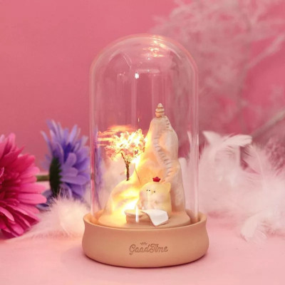 Hộp Trang Trí Mèo Hoàng Gia Trong Lồng Kính Có Đèn - Trang trí nhà cửa - Art House