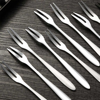 Bộ 10 Nĩa Hoa Quả Inox Cao Cấp Loại Đầu 2 Răng - Nĩa Ăn Trái Cây Đồ Tráng Miệng Cao Cấp - Hàng Loại 1 - Chính Hãng MINIIN