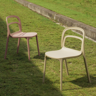 Ghế nhựa đúc liền khối có tựa lưng cách điệu