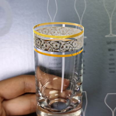 Bộ 6 ly shot, rượu mạnh 050 ml mạ platin vàng 24k Tiệp Khắc