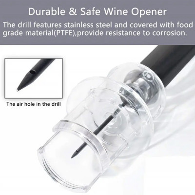 Mở rượu vang bằng khí nén (Cán cầm bằng nhựa dập vân giả da) SUNWAY