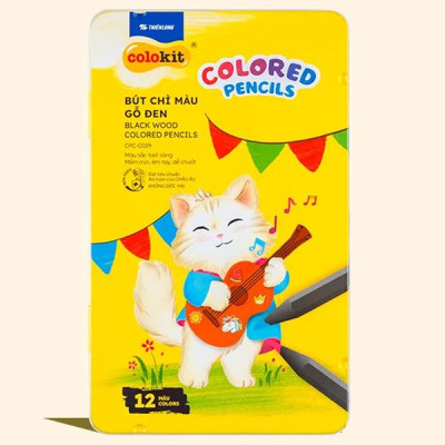 Hộp 12 Bút Chì Gỗ Đen Black Wood Colored Pencils - Colokit CPC-C029