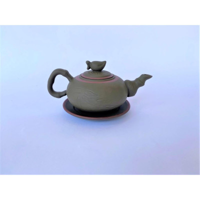 Bộ ấm trà tử sa trúc đào S1 xanh chỉ lòng xanh