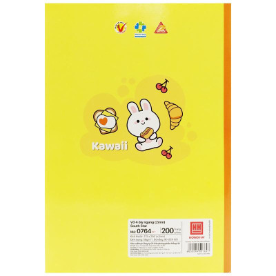 Combo 5 Tập South Star Kawai - 4 Ô Ly Kẻ Ngang 200 Trang 58gsm - Hồng Hà 0764 (Mẫu Bìa Giao Ngẫu Nhiên)