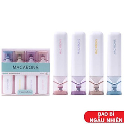 Vỉ 4 Bút Highlight Màu Nhũ Macarons - ClassMate CL-HL0006S (Mẫu Bao Bì Giao Ngẫu Nhiên)