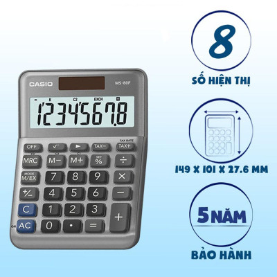 Máy Tính Văn Phòng Casio MS - 80F - Kèm Quà Chất 04