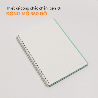 Sổ lò xo A5 kẻ ngang Designism AO+ 140 trang, nhiều màu sắc DN675