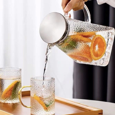 BỘ BÌNH ĐỰNG NƯỚC UỐNG THỦY TINH CHỊU NHIỆT CAO CẤP  KÈM 6  LY ĐÁY CẠNH - ANTH580