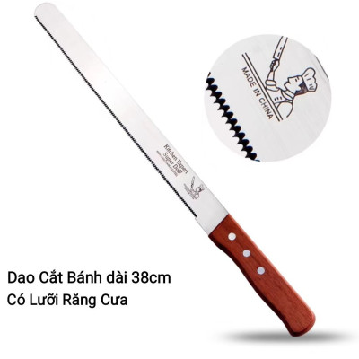 DAO CẮT BÁNH MÌ BÁNH NGỌT BÁNH GATO SINH NHẬT TAY CẦM CÁN GỖ LƯỠI RĂNG CƯA DÀI 38CM ( HÀNG CAO CẤP XUẤT CHLB ĐỨC )