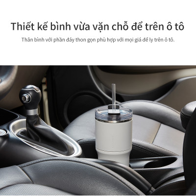 Bình giữ nhiệt LocknLock Metro Drive màu trắng LHC4277SWHT 650ml - Hàng chính hãng, kèm ống hút cọ rửa, thiết kế nắp xoay - JoyMall