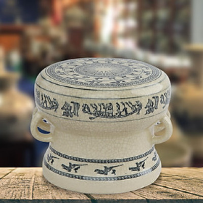 Trống Đồng gốm Chu Đậu (S2) - Kích thước F14 x H11