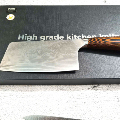 DAO - BỘ 3 DAO BẾP NHẬT BẢN THÉP DAMASCUS MÃ A5 DT2 nt topcomshop vn