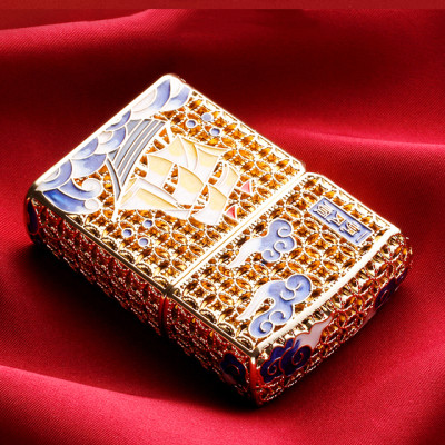 Vỏ Hột Quẹt Bật Lửa Hộp Quẹt Xăng Đá Zorro Z-KJ1248 Họa Tiết Sơn Mài Thuyền Buồm - Dùng Xăng Bấc Đá Cao Cấp