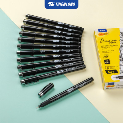 Bút kim kỹ thuật - Drawing Pen Thiên Long Colokit - Mực kháng nước, đậm, rõ nét