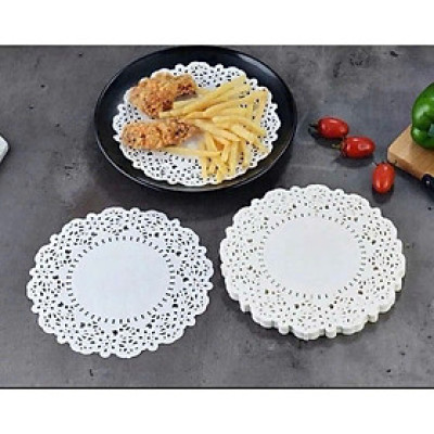 Set 140 Tờ Giấy Nến Lót Đĩa Thấm Dầu Mỡ 21cm – Hoạ Văn Đục Lỗ Sang Trọng, Siêu Tiện Lợi, Giữ Đĩa Thức Ăn Sạch Đẹp