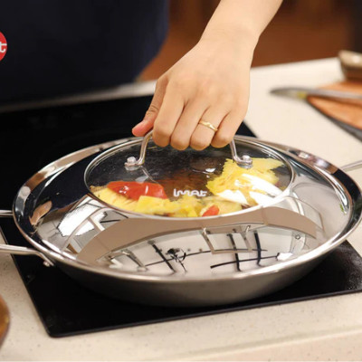 Chảo Paella iMat Hybrid 32cm màu xanh