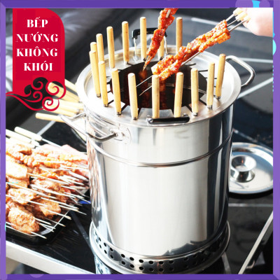 Bếp Nướng Than Không Khói, Chất Liệu Inox Cao Cấp Không Gỉ, Gọn Gàng, Tiện Lợi - Hàng Chính Hãng
