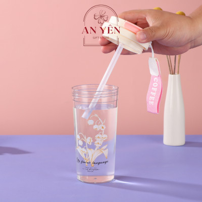 Ly Linh Lan Làm Quà Tặng Bạn Gái, Ly Nhựa Hoa Linh Lan Tiệm Quà An Yên Chịu Nhiệt Tặng Sinh Nhật