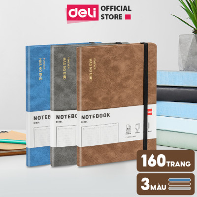 Sổ Da A5/A6/A7 Sổ Tay Bìa Da Kẻ Ngang Deli - 300 Trang Giấy Dày Chất Lượng Chống Nước Quà Tặng Sang Trọng