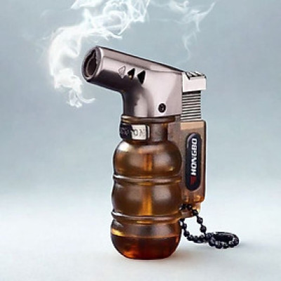 Vỏ hộp quẹt bật lửa khò 1tia có chốt lửa vòi kim loại, nhìn được dung lượng ga K953