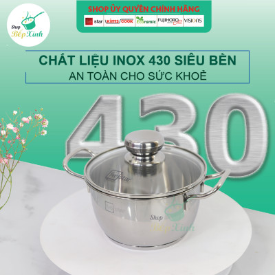 Bộ nồi xửng cao cấp Fivestar 4 món 3 đáy từ , nắp kính ( tặng 1 sạn inox )