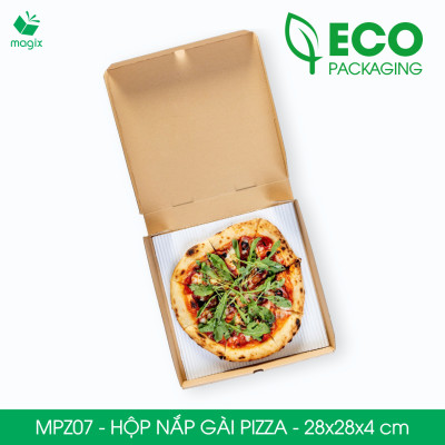 MPZ07 - 28x28x4 cm - 20 Hộp nắp gài pizza đa dụng - Hộp nắp gập, hộp carton gói hàng, hộp quà