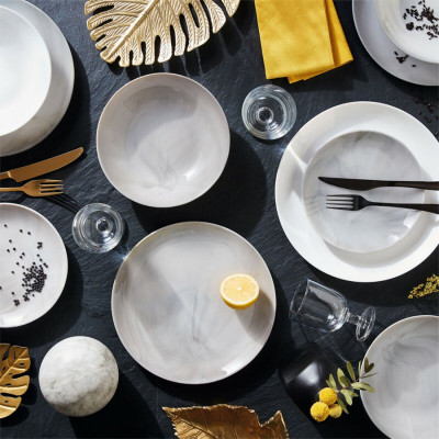 Đĩa sâu thủy tinh Luminarc Diwali Granit Marble 20cm - P9835