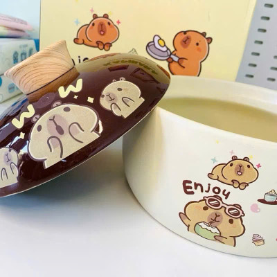 Nồi Gốm Đất Sứ Tráng Men Kho Cá, Nấu Cháo, Nấu Mỳ Họa Sĩ Hoạt Hình – Dung Tích 3.5L, Sử Dụng Tất Cả Các Loại Bếp - HÀNG CHÍNH HÃNG MINIIN