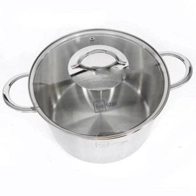 Bộ nồi và chảo chống dính vân đá inox 304 cao cấp FiveStar Plus 5 chiếc 3 lớp đáy liền nắp kính, bảo hành 25 năm , tặng 1 vá canh