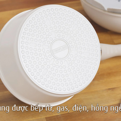 Bộ 3 nồi chảo cán rời Neoflam Hàn Quốc.Bao gồm, nồi 20cm, chảo chiên 24cm, chảo xào đa năng 26cm.