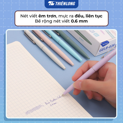 Combo 5/10/20 Bút gel B - Minimalist Butter Gel Thiên Long - Premium tip - Mực Xanh - Màu thân ngẫu nhiên