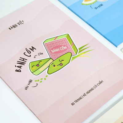 Tập Học Sinh Bánh Việt - Miền Bắc - Kẻ Ngang Có Chấm - 80 Trang 70gsm - Fahasa 06 - Bánh Đậu Xanh