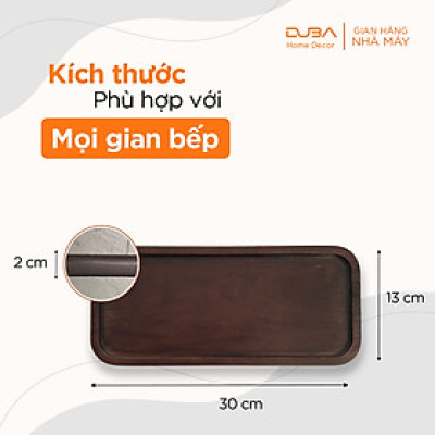 Khay trà gỗ, thớt gỗ decor, đĩa trang trí màu óc chó chuẩn an toàn xuất khẩu - chính hãng DUBA