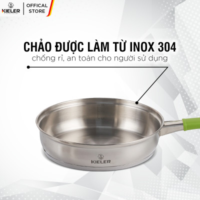Chảo chống dính không nắp cao cấp KIELER đáy từ 22cm nấu nhanh, tiết kiệm điện, có 2 lớp chống dính Whitford RW1003-C22 - Hàng Chính Hãng