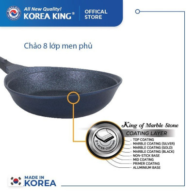 Combo 2 chảo sâu, cạn Colormic Korea King (1 chảo cạn 20cm và 1 chảo sâu 26cm)-Hàng chính hãng
