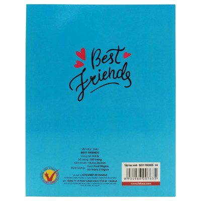 Tập Học Sinh Best Friends - 4 Ô ly 100 Trang ĐL 80gsm - Fahasa 04 (Mẫu Sản Phẩm Ngẫu Giao Ngẫu Nhiên)