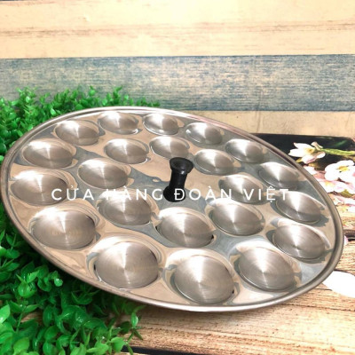 Khuôn Bánh Bèo - Inox tiện lợi có nút cầm chống nóng - Khuôn 22 Bánh, Đk khuôn 32cm. Chuyên phục vụ Sp Gia dụng, Khuôn l
