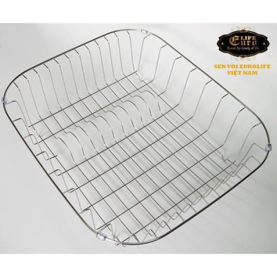 Rổ Inox Eurolife EL-R81 dùng cho chậu rửa chén Inox 2 hộc Eurolife EL-R81 (Trắng bạc)