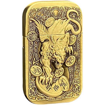 Vỏ Hột Quẹt Bật Lửa Xăng Đá HG05-KL Họa Tiết Kỳ Lân Quyền Lực - Nhiều màu