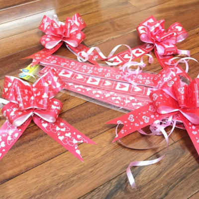 100 Nơ rút size 5cm trang trí giỏ quà hộp quà lễ tiệc cưới hỏi( trộn nhiều màu )