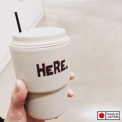 Ly cốc có nắp tiện lợi, giữ nhiệt nóng lạnh đều được 320ml, chất liệu nhựa PP (màu kem)