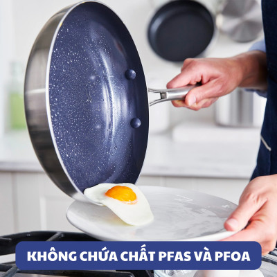 Chảo chống dính thép không gỉ phủ tinh thể kim cương cao cấp Blue Diamond 24cm