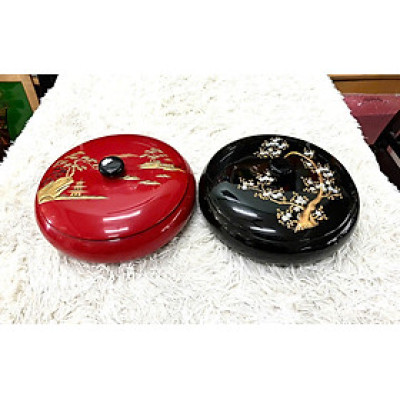 Hộp đựng bánh mứt 6 ngăn sơn mài Thanh Bình Lê hàng xuất khẩu đẹp, sang trọng