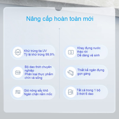 Bộ Dao Thớt Khử Khuẩn UV Và Sấy Khô Morphy Richards MR1002 Thế Hệ Thứ 3 - Hàng Nhập Khẩu