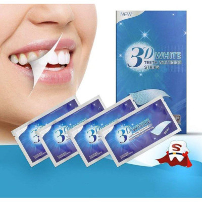 Full hộp 7 cặp - 14 miếng dán trắng răng 3D White Teeth Whitening Strips Sena Beauty, mạnh gấp 25 lần kem đánh răng
