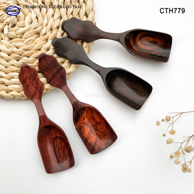 Muỗng xúc trà gỗ trắc/cẩm siêu sạch (HAHANCO) Dụng cụ hữu dụng khi thưởng trà - CTH779