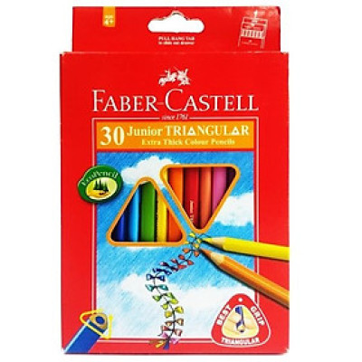 Faber-Castell-11653830-Chì Màu Junior Triangular - 30 Màu Dài + Chuốt