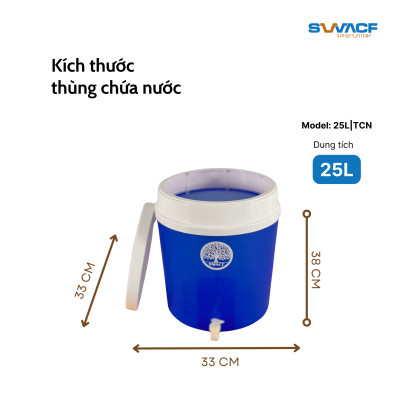 Thùng chứa nước lọc SWACF 25L | TCN nhựa PP cao cấp, an toàn thực phẩm