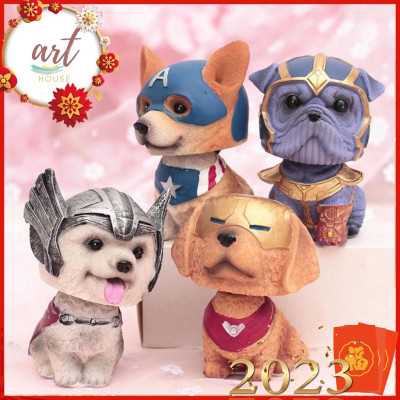 Mô Hình Chó Lắc Đầu Dễ Thương Siêu Anh Hùng Marvel - Trang trí xe hơi 